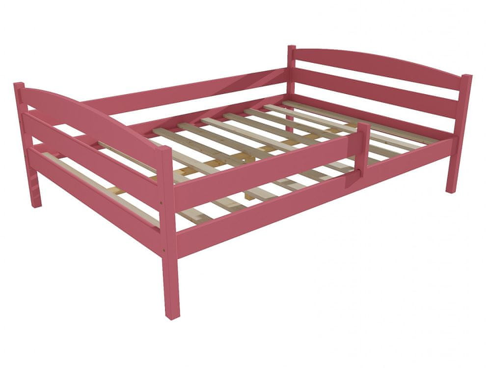 eoshop Detská posteľ DP 017 XL so zábranou (Rozmer: 120 x 200 cm, Farba dreva: farba ružová)